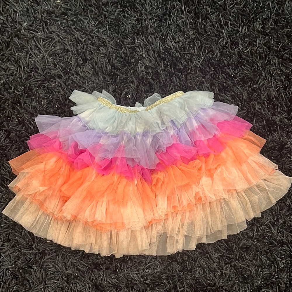 Girls skirt, rainbow colors, tulle tiers, size 7-8, gently worn
